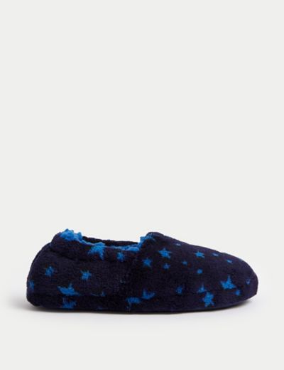 Kids' Star Print Slippers (13 Small - 7 Large)